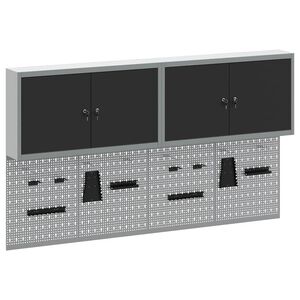 vidaXL Juego de Armarios de Herramientas con estante 6 uds. Negro