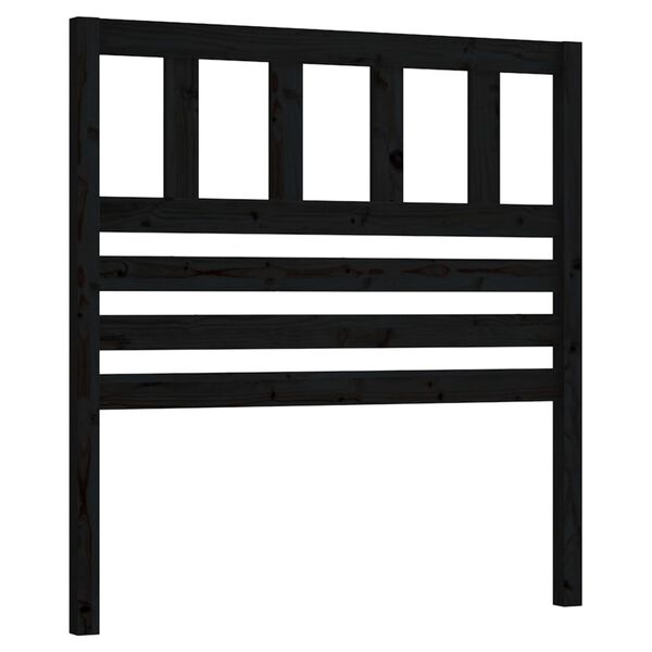 vidaXL Cabecero de cama madera maciza de pino negro 81x4x100 cm