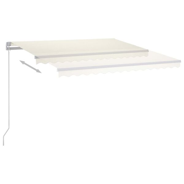 vidaXL Toldo retr&aacute;ctil manual con LED crema 450x300 cm