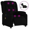 vidaXL Sill&oacute;n de masaje reclinable el&eacute;ctrico cuero sint&eacute;tico negro