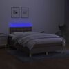 vidaXL Cama box spring con colchón y LED tela gris taupe 120x200 cm