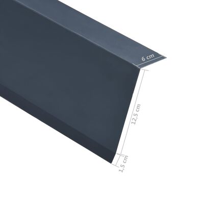 vidaXL Perfiles de borde tejado en L 5 uds aluminio antracita 170 cm
