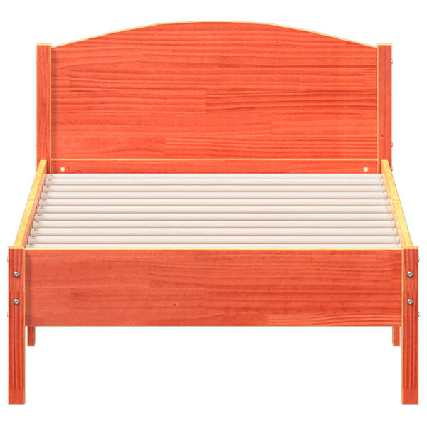 vidaXL Estructura de cama sin colch&oacute;n madera maciza marr&oacute;n 75x190 cm