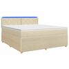 vidaXL Cama box spring con colch&oacute;n Crema 160 x 200 cm Tela