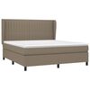 vidaXL Cama box spring con colch&oacute;n tela gris taupe 160x200 cm