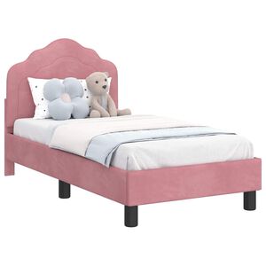 vidaXL Estructura de cama para ni&ntilde;os peque&ntilde;os con cabecera Rosa