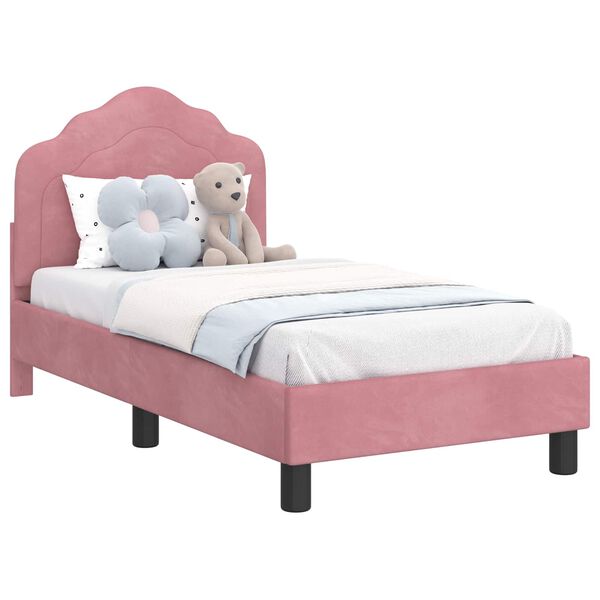 vidaXL Estructura de cama para ni&ntilde;os peque&ntilde;os con cabecera Rosa
