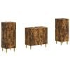 vidaXL Juego de armarios de ba&ntilde;o de 3 piezas DELFT Roble Ahumado