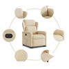 vidaXL Sill&oacute;n el&eacute;ctrico reclinable elevable de tela color crema