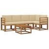 vidaXL Conjunto de sof&aacute;s de exterior 6 uds. Natural y Beige