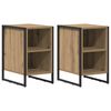 vidaXL Mesa de Noche 2 pcs Roble Artesanal 39.5 x 30 x 50 cm