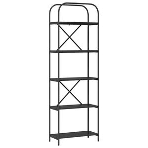 vidaXL Estante de libros Roble Negro 60 x 30 x 183 cm