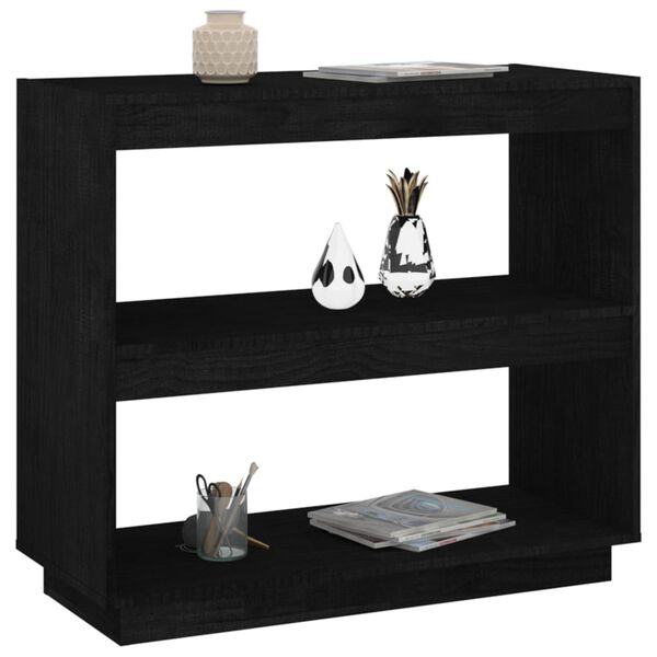 vidaXL Estanter&iacute;a de madera maciza de pino negra 80x35x71 cm