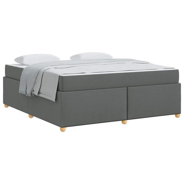 vidaXL Estructura de cama con colch&oacute;n Gris oscuro 180 x 200 cm tela