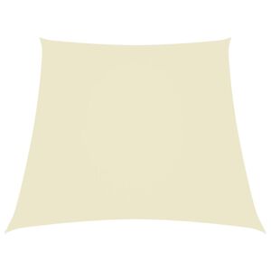 vidaXL Toldo de vela trapezoidal de tela oxford color crema 2/4x3 m