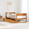 vidaXL Cama sin colch&oacute;n madera maciza de pino marr&oacute;n cera 100x200 cm