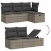 vidaXL Set de muebles de jard&iacute;n 6 pzas y cojines rat&aacute;n sint&eacute;tico gris