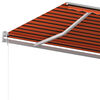 vidaXL Toldo manual retráctil con postes naranja y marrón 6x3 m