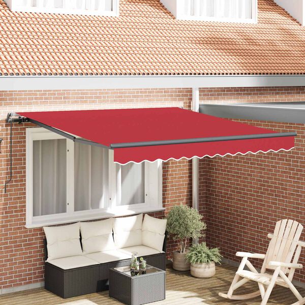vidaXL Toldo Retr&aacute;ctil Manual Rojo 300 x 250 cm Poli&eacute;ster y Acero