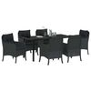 vidaXL Conjunto de Comedor de Jard&iacute;n 7 pcs Negro rat&aacute;n sint&eacute;tico