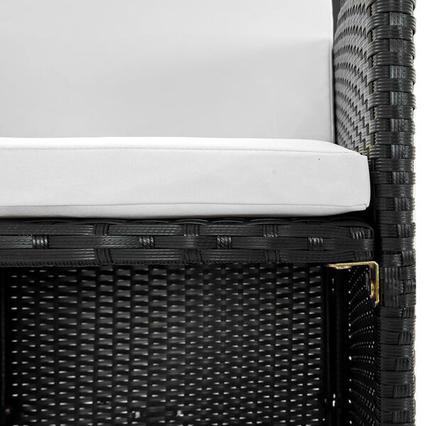 vidaXL Set comedor de jardín 11 piezas y cojines ratán sintético negro