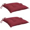 vidaXL Cojines silla de jard&iacute;n 2 uds tela Oxford rojo tinto 40x40x7 cm