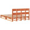 vidaXL Cama sin colch&oacute;n madera maciza de pino marr&oacute;n cera 140x190 cm