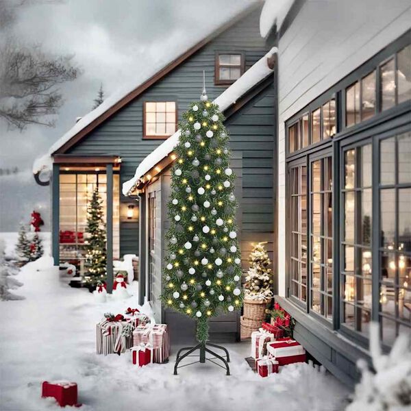 vidaXL &Aacute;rbol de Navidad artificial Verde 240 cm PVC, Acero y Pl&aacute;stico