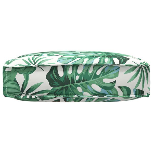 vidaXL Coj&iacute;n de pal&eacute; para asiento Estampado de hojas 60 x 60 x 12 cm