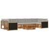vidaXL Conjunto de sof&aacute;s de exterior 8 uds. Natural y Gris Claro