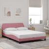 vidaXL Estructura de cama con cabecero Dover terciopelo rosa 140x190 cm