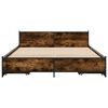 vidaXL Cama con cajones madera de ingenier&iacute;a roble ahumado 120x200 cm