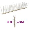 vidaXL Sets de 5 hileras de pinchos contra p&aacute;jaros y palomas 6 uds 10m