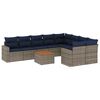 vidaXL Set de sof&aacute;s de jard&iacute;n 10 pzas con cojines rat&aacute;n sint&eacute;tico gris
