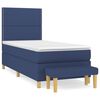 vidaXL Cama box spring con colch&oacute;n tela azul 90x190 cm
