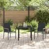 vidaXL Conjunto de Comedor de Jardín 5 pcs Negro Textileno y acero