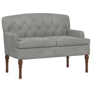vidaXL Sof&aacute; amoroso con botones acolchados Gris Claro 111 x 65 x 79 cm