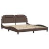 vidaXL Estructura de cama Viana sin colch&oacute;n cuero sint&eacute;tico marr&oacute;n 180x200cm