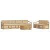 vidaXL Conjunto de sof&aacute;s de exterior 7 uds. y Beige Poli&eacute;ster