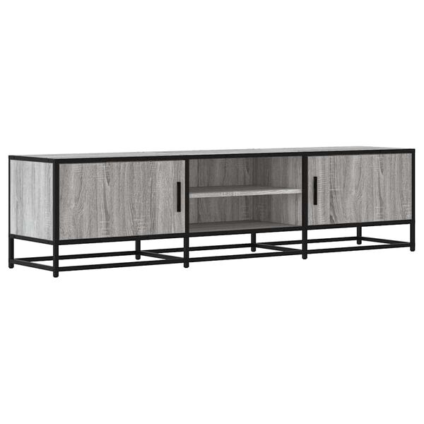 vidaXL Mueble TV metal y madera ingenier&iacute;a gris Sonoma 160x35x41 cm