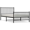 vidaXL Estructura cama sin colch&oacute;n con estribo metal negro 100x200 cm