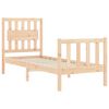 vidaXL Estructura de cama individual con cabecero madera maciza