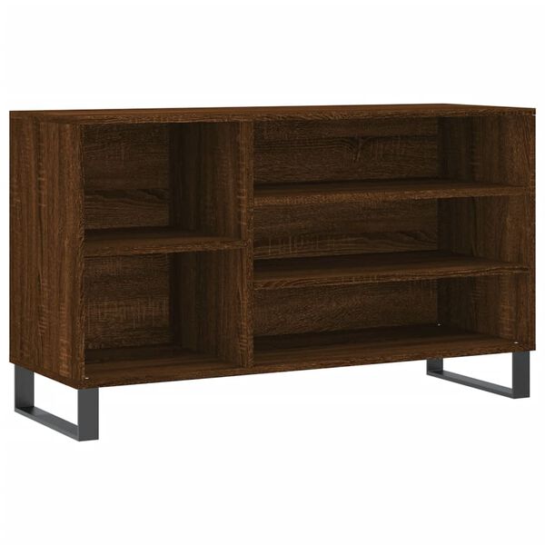 vidaXL Mueble zapatero madera contrachapada roble marr&oacute;n 102x36x60 cm