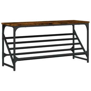 vidaXL Zapatero madera de ingenier&iacute;a roble ahumado 90x30x45 cm