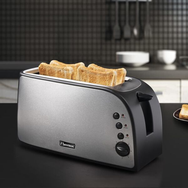 Bestron Tostadora ATO900STE acero inoxidable XL 1500 W