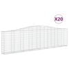 vidaXL Cestas de gaviones 20 uds forma de arco hierro 400x30x100/120cm