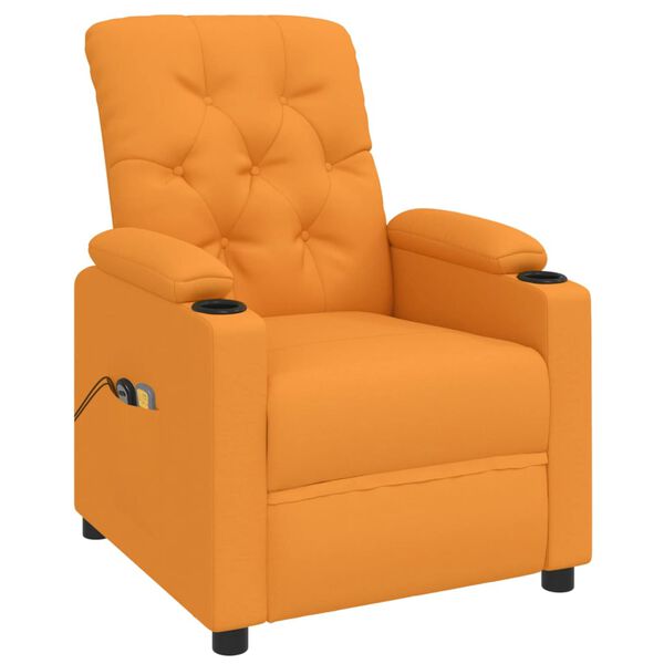 vidaXL Sillón de masaje eléctrico tela amarillo oscuro