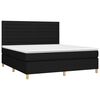 vidaXL Cama box spring colch&oacute;n y luces LED tela negro 160x200 cm
