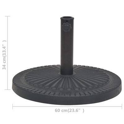 vidaXL Base de sombrilla de resina redonda negro 29 kg
