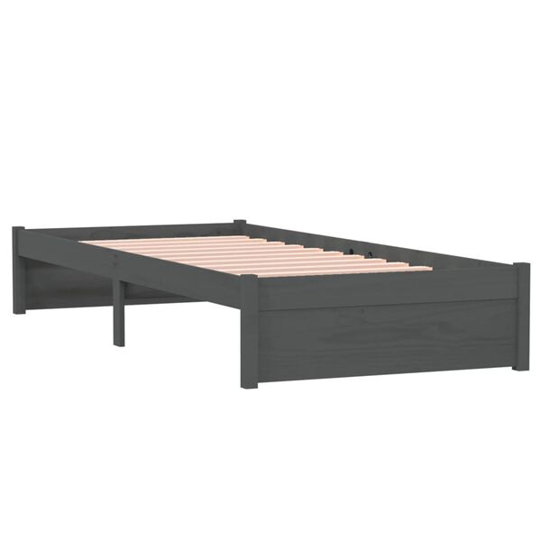 vidaXL Estructura de cama individual sin colchón madera gris 75x190 cm